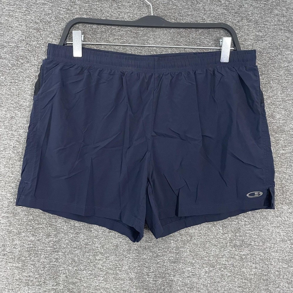 Icebreaker Cool-Lite Shorts Mens Large Blue Lined 5" Inseam Running Athletic